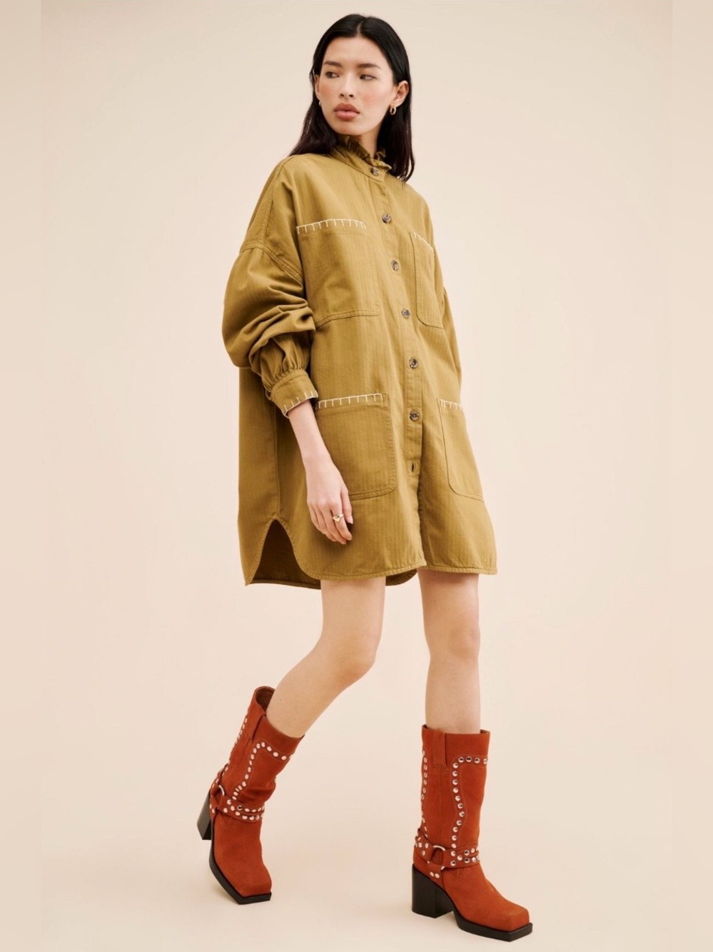 Seventy + Mochi Pablo Oversized Shirt Dress Size M/L